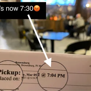 the check for pickup