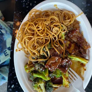 Beef and Broccoli with Lo Mein
