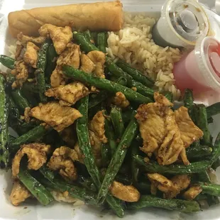 Chicken and green beans combo