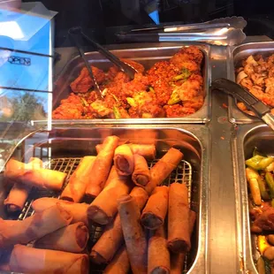 a variety of food items on display