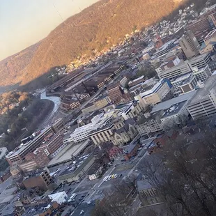 Evening view table side window seating.