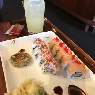 Sushi and a drink