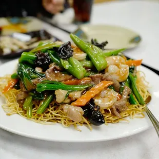 Crispy noodles. You must get it!