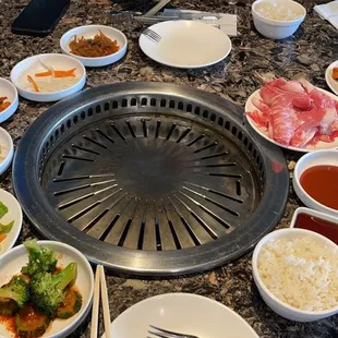 Side , gochujang sauce , brisket , spicy pork belly , Spicy Beef Bulgogi