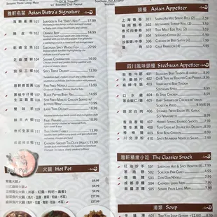 Menu as of 3/2022