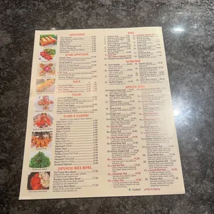 menu
