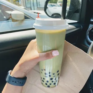 Japanese green tea boba