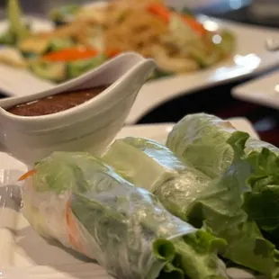 a plate of lettuce wrapped in lettuce