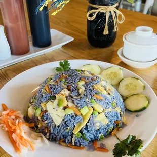 Purple fried rice