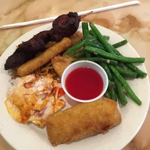 a plate of food on a table