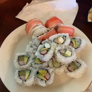 California roll, crab roll, shrimp roll