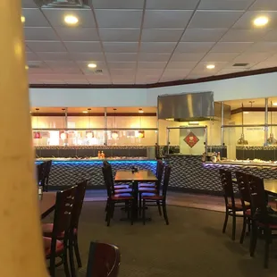 the dining area of a restaurant