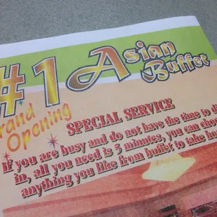 a menu for a restaurant