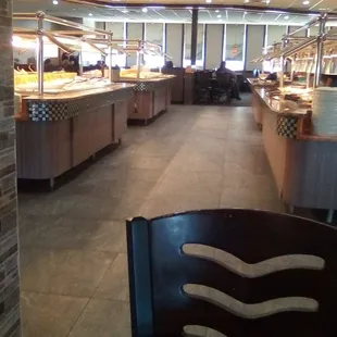 Inside the Asian Buffet: open, clean, and comfortable.