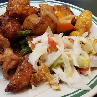a plate of food on a table