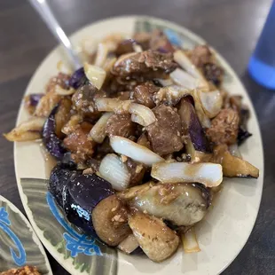 Pork spareribs with eggplant