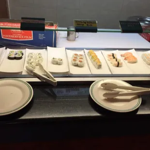 The sushi table the spicy tuna isn't spicy and tasted like canned tuna it was gross