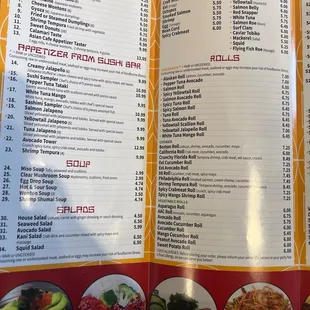 Updated menu
