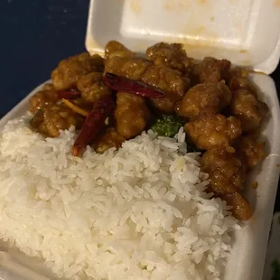 Orange Chicken with White Rice