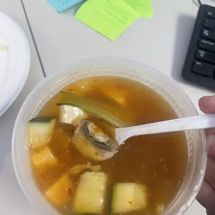 Hot and sour soup lacks flavor, not standard ingredients