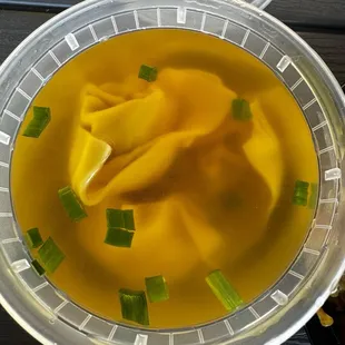 Wonton soup- good wontons the broth was a little funky