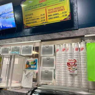 a menu for a fast food restaurant