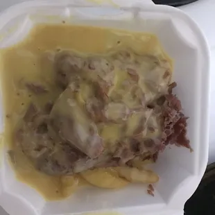 Corned beef and cheese fries.
