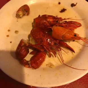 There was barley any craw fish and the craw fish was horrible when I got home I threw up