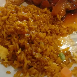 Honey chicken and fried rice