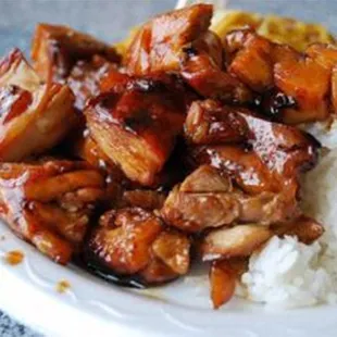 New Bourbon chicken with white rice can&apos;t go wrong