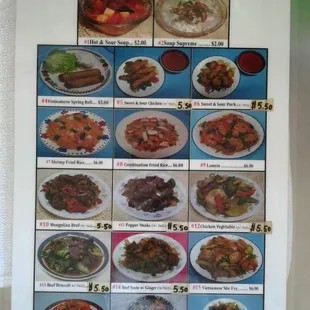 Food menu and prices