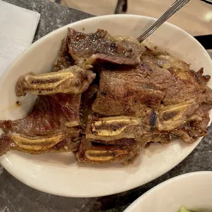 Galbi  $2 extra, so worth it. They give you a lot and the meat is tender.