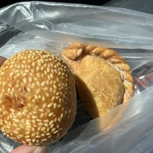 Sesame Ball and Empanada