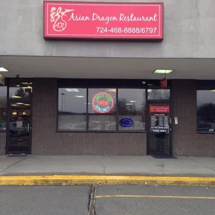 the front of the restaurant