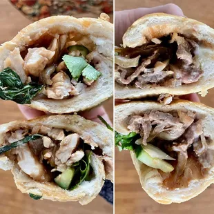 Left is chicken banh mi. Right is the beef one. Chicken was far tastier!