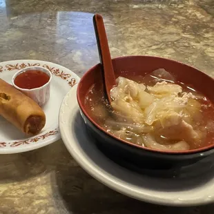 I liked the soup and the egg roll.