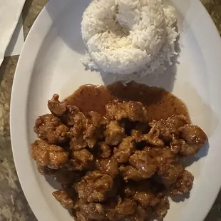 Orange chicken lunch special