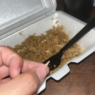 Just found this very sharp bone? I don&apos;t know what it is but it&apos;s sharp and hard. Used to come here so often.  8. Fried Rice
