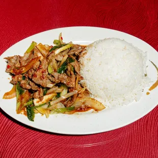 Pad Prik (Onion, Beef, Scallion Stir-Fry)