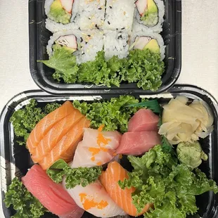 Sushi and sashimi lunch