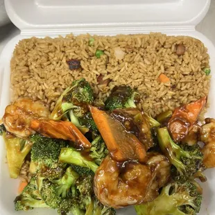 Shrimp Broccoli dinner combo
