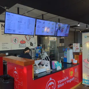 the counter and menus