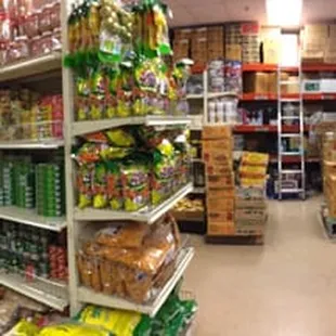 a wide angle of a grocery aisle