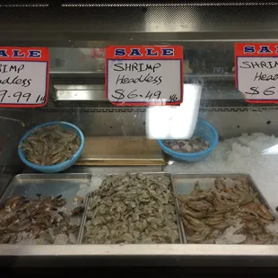 a variety of seafoods