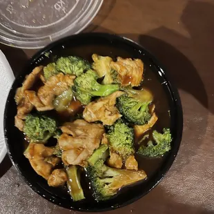Chicken and broccoli and fried wings