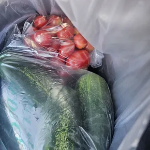 Cucumbers $2 a bag