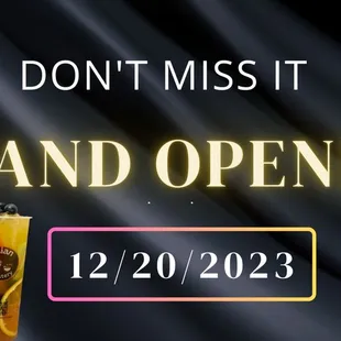 don&apos;t misst grand opening