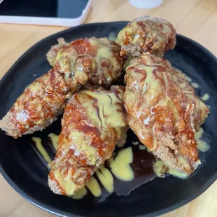 chicken wings and fried chicken, food