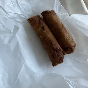 Chicken egg rolls comes with sweet and sour sauce