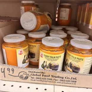 a variety of jars of food